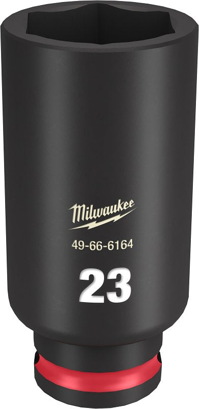 MILWAUKEE Milwaukee SHOCKWAVE Impact Duty Series 49-66-6164 Deep Impact Socket, 23 mm Socket, 3/8 in Drive, Square Drive, 6-Point
