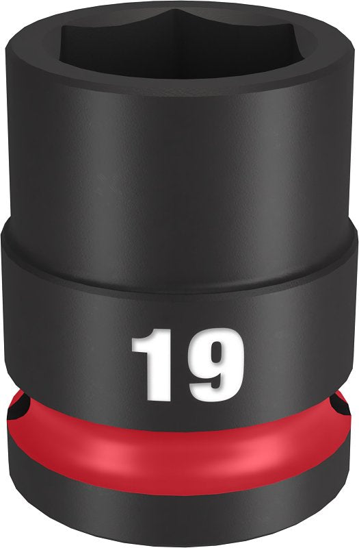 MILWAUKEE Milwaukee SHOCKWAVE Impact Duty 49-66-6251 Shallow Impact Socket, 19 mm Socket, 1/2 in Drive, Square Drive, 6-Point