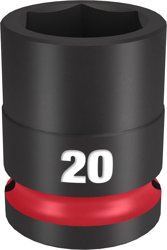 MILWAUKEE Milwaukee SHOCKWAVE Impact Duty Series 49-66-6252 Shallow Impact Socket, 20 mm Socket, 1/2 in Drive, Square Drive