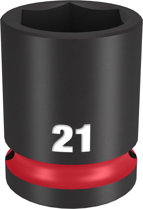 MILWAUKEE Milwaukee SHOCKWAVE Impact Duty Series 49-66-6253 Shallow Impact Socket, 21 mm Socket, 1/2 in Drive, Square Drive