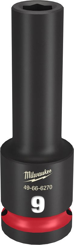 MILWAUKEE Milwaukee SHOCKWAVE Impact Duty Series 49-66-6270 Deep Impact Socket, 9 mm Socket, 1/2 in Drive, Square Drive, 6-Point TOOLS MILWAUKEE