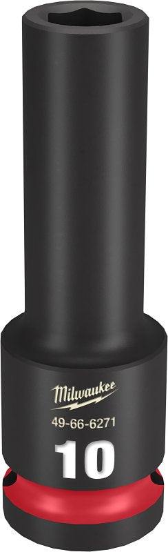 MILWAUKEE Milwaukee SHOCKWAVE Impact Duty Series 49-66-6271 Deep Impact Socket, 10 mm Socket, 1/2 in Drive, Square Drive, 6-Point TOOLS MILWAUKEE