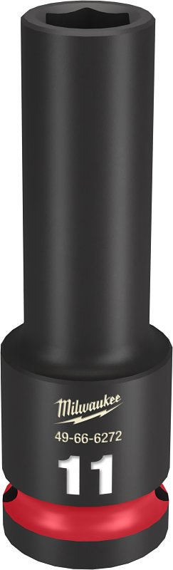 MILWAUKEE Milwaukee SHOCKWAVE Impact Duty Series 49-66-6272 Deep Impact Socket, 11 mm Socket, 1/2 in Drive, Square Drive, 6-Point TOOLS MILWAUKEE