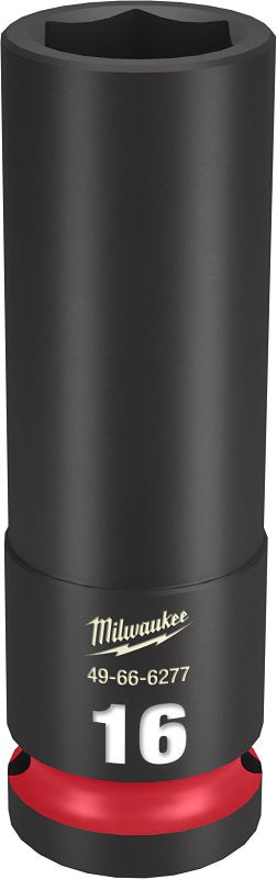 MILWAUKEE Milwaukee SHOCKWAVE Impact Duty Series 49-66-6277 Deep Impact Socket, 16 mm Socket, 1/2 in Drive, Square Drive, 6-Point