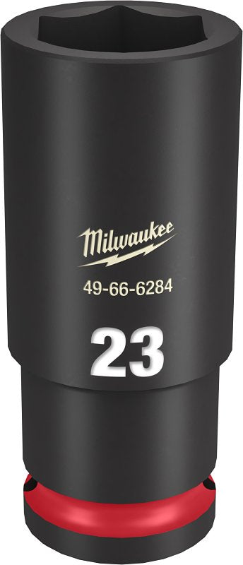 MILWAUKEE Milwaukee SHOCKWAVE Impact Duty Series 49-66-6284 Deep Impact Socket, 23 mm Socket, 1/2 in Drive, Square Drive, 6-Point