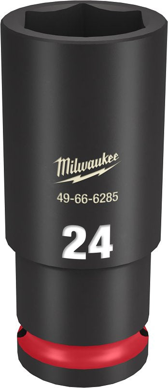 MILWAUKEE Milwaukee SHOCKWAVE Impact Duty Series 49-66-6285 Deep Impact Socket, 24 mm Socket, 1/2 in Drive, Square Drive, 6-Point TOOLS MILWAUKEE
