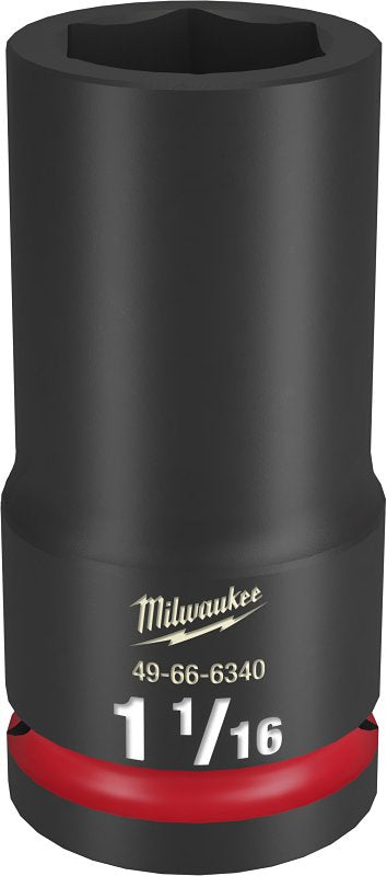 MILWAUKEE Milwaukee SHOCKWAVE Impact Duty Series 49-66-6340 Deep Impact Socket, 1-1/16 in Socket, 3/4 in Drive, Square Drive TOOLS MILWAUKEE