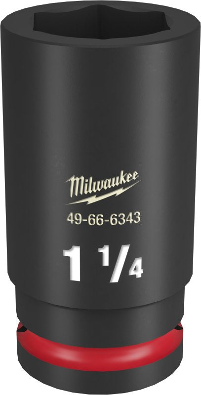 MILWAUKEE Milwaukee SHOCKWAVE Impact Duty Series 49-66-6343 Deep Impact Socket, 1-1/4 in Socket, 3/4 in Drive, Square Drive TOOLS MILWAUKEE