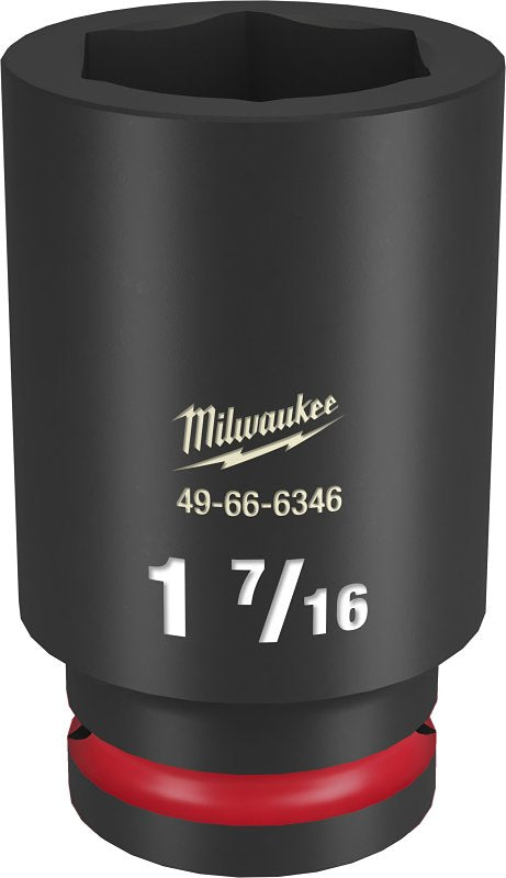 MILWAUKEE Milwaukee SHOCKWAVE Impact Duty 49-66-6346 Deep Impact Socket, 1-7/16 in Socket, 3/4 in Drive, Square Drive, 6-Point