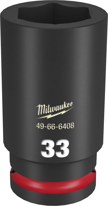 MILWAUKEE Milwaukee SHOCKWAVE Impact Duty 49-66-6408 Deep Impact Socket, 33 mm Socket, 3/4 in Drive, Square Drive, 6-Point