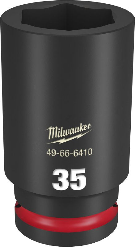 MILWAUKEE Milwaukee SHOCKWAVE Impact Duty Series 49-66-6410 Deep Impact Socket, 35 mm Socket, 3/4 in Drive, Square Drive, 6-Point TOOLS MILWAUKEE