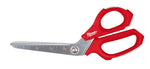MILWAUKEE Milwaukee 48-22-4047 Jobsite Offset Scissors, 9.3 in OAL, 4-1/2 in L Cut, Steel Blade, Loop Handle, Red Handle