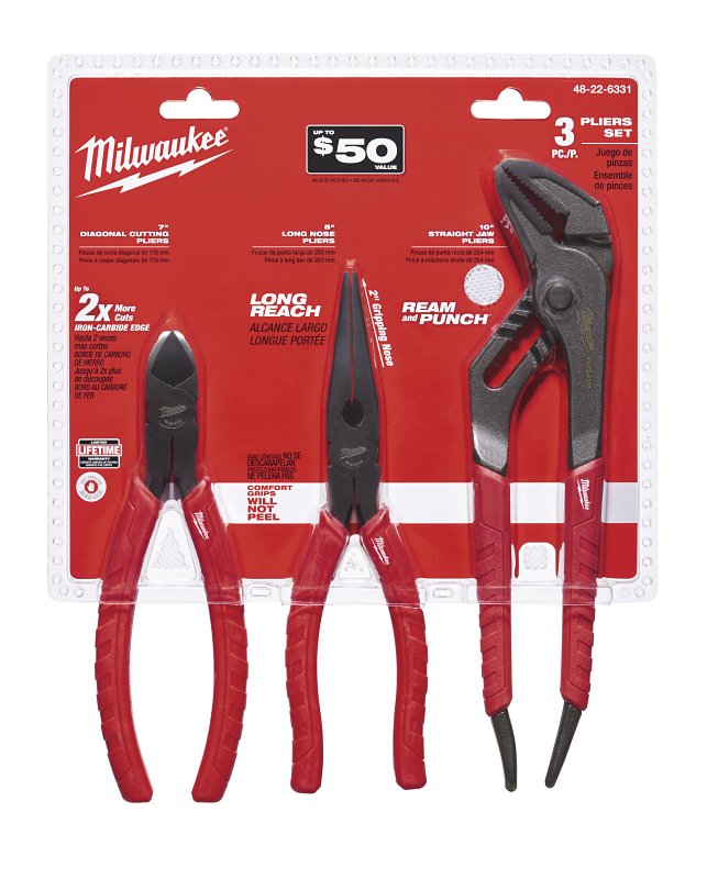 MILWAUKEE Milwaukee 48-22-6331 Pliers Kit, 3-Piece TOOLS MILWAUKEE