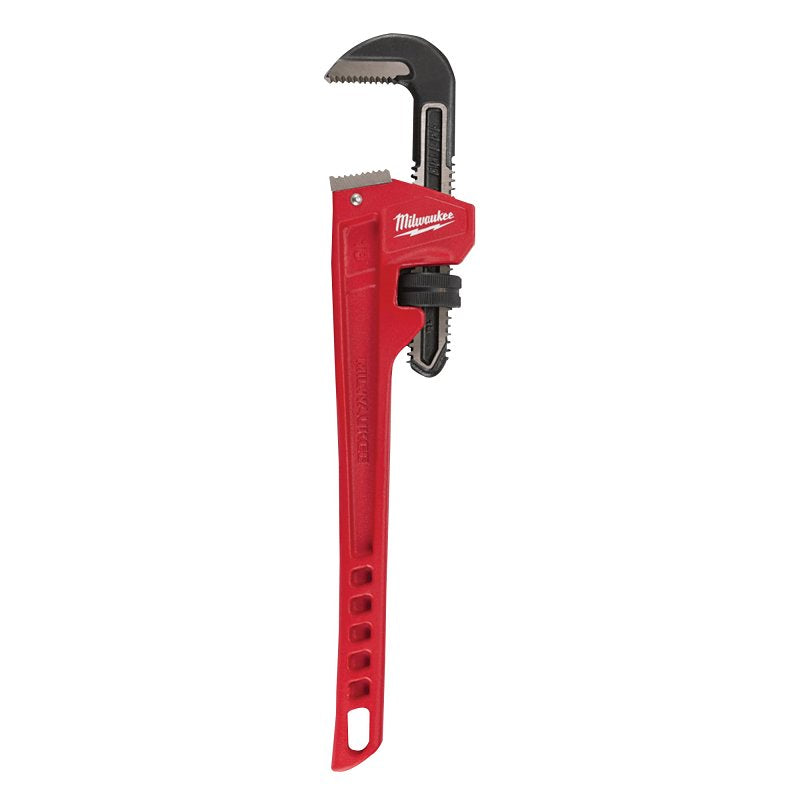 MILWAUKEE Milwaukee 48-22-7118 Pipe Wrench, 2-1/2 in Jaw, 18 in L, Serrated Jaw, Steel, Ergonomic Handle