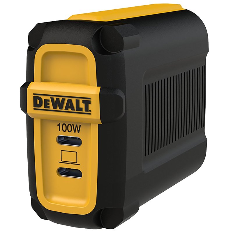 DEWALT DEWALT 131 0874 DW2 2-Port Wall Charger, Type C Plug, Black/Yellow