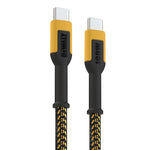 DEWALT DEWALT 131 0006 DW2 USB Cable, Type C, Type C, Kevlar Fiber Sheath, Black/Yellow Sheath, 4 ft L