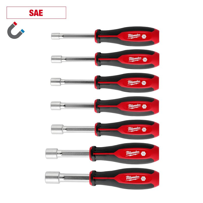 MILWAUKEE ELECTRICAL TO Milwaukee HollowCore Series 48-22-2547 Nut Driver Set, 7 -Piece, Polypropylene/Steel, Red HOUSEWARES MILWAUKEE ELECTRICAL TO