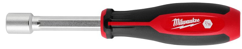 MILWAUKEE ELECTRICAL TO Milwaukee HollowCore Series 48-22-2555 Nut Driver, 7/16 in Drive, 7.2 in OAL, Tri-Lobe Handle, Red Handle, Magnetic