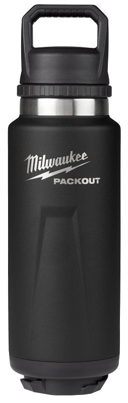 MILWAUKEE ELECTRICAL TO Milwaukee PACKOUT Series 48-22-8397B Insulated Bottle, 36 oz, Stainless Steel, Black