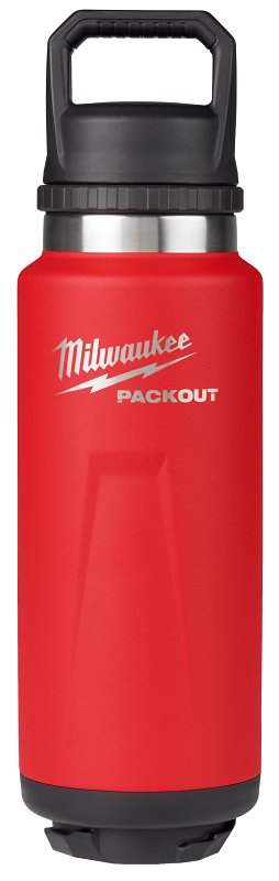 MILWAUKEE ELECTRICAL TO Milwaukee Packout 48-22-8397R Insulated Water Bottle, 36 oz, Metal, Red