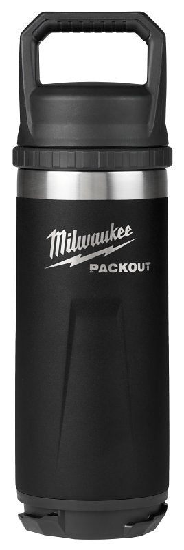 MILWAUKEE ELECTRICAL TO Milwaukee PACKOUT Series 48-22-8382B Insulated Bottle, 18 oz, Stainless Steel, Black HOUSEWARES MILWAUKEE ELECTRICAL TO
