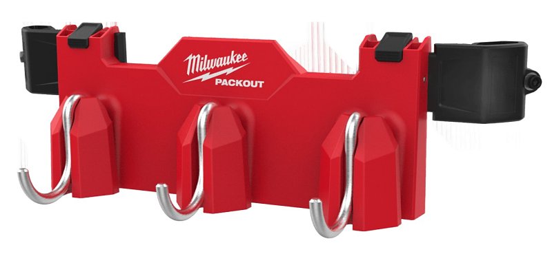 MILWAUKEE ELECTRICAL TO Milwaukee PACKOUT 48-22-8606 Tool Box 3-Hook Attachment, 30 lb, 3-Compartment, ABS/Polycarbonate, Black/Red TOOLS MILWAUKEE ELECTRICAL TO
