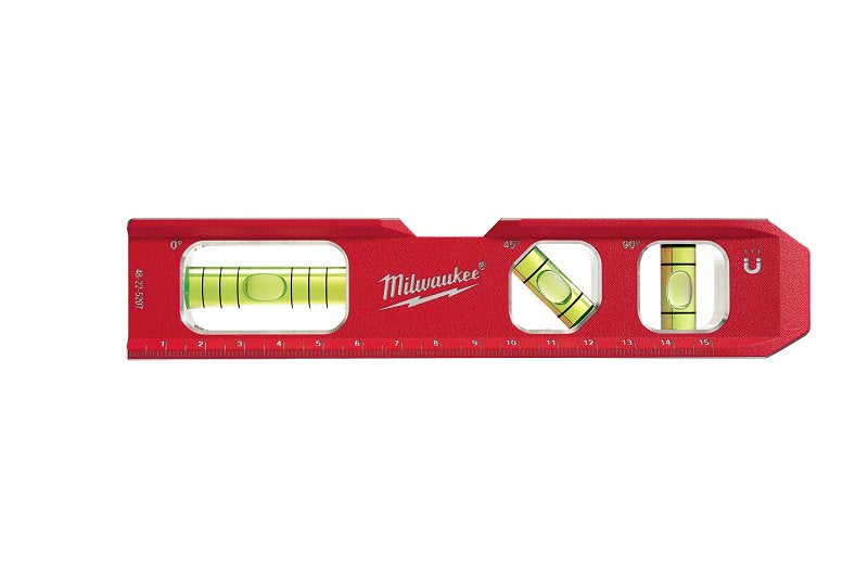 MILWAUKEE ELECTRICAL TO Milwaukee 48-22-5207 Compact Billet Torpedo Level, 10-1/2 in L, 3-Vials, Magnetic, Aluminum