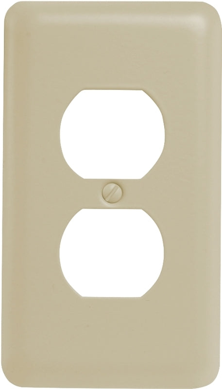 AMERELLE Amerelle 935DAL Receptacle Wallplate, 5 in L, 2-13/16 in W, 1 -Gang, Steel, Light Almond