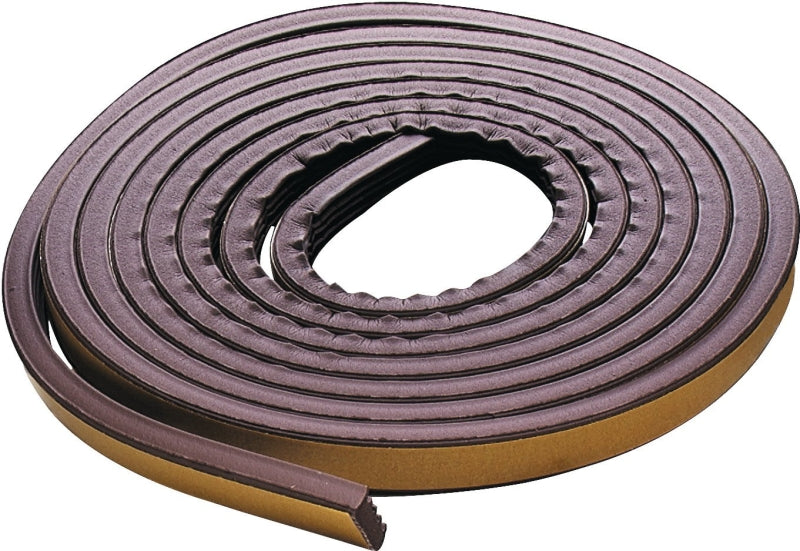 M-D M-D 02550 Weatherstrip Tape, 3/8 in W, 17 ft L, EPDM Rubber, Brown