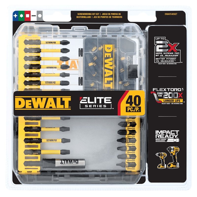 DEWALT DEWALT ELITE Series DWAFE40SET Impact Driver Bit Set, 40-Piece TOOLS DEWALT