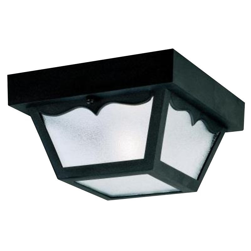 WESTINGHOUSE Westinghouse 6682200 Flush Mount Fixture, 120 V, 1-Lamp, Incandescent, LED Lamp, Polypropylene Fixture, Black Fixture
