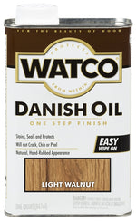 WATCO WATCO 65541 Danish Oil, Light Walnut, Liquid, 1 qt Can PAINT WATCO