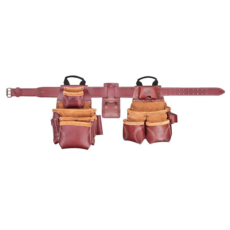 HULTAFORS Custom Leathercraft Signature Elite 21455X Framer Tool Apron, 40 to 52 in Waist, 58 in L, Leather, Brown TOOLS HULTAFORS