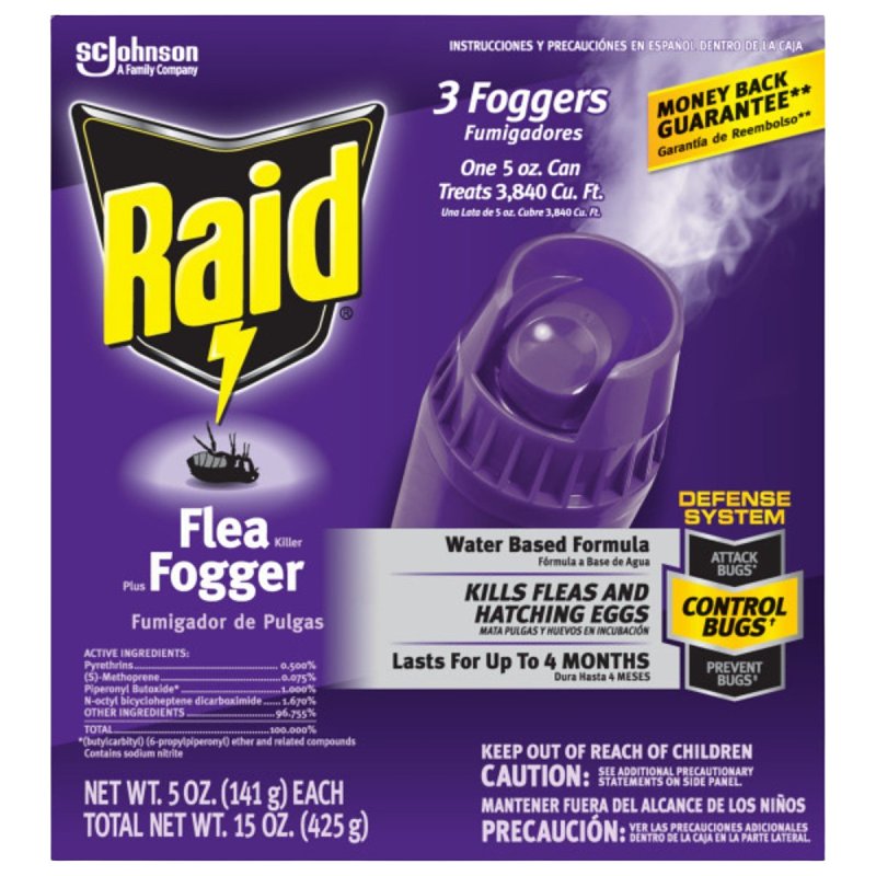 RAID Raid 41654 Flea Killer Plus Fogger, 3840 cu-ft Coverage Area, Clear LAWN & GARDEN RAID