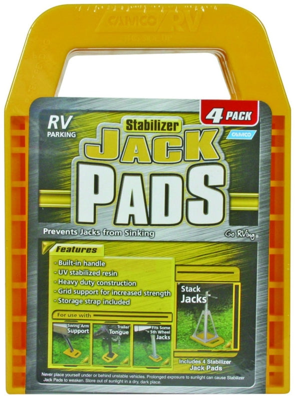CAMCO Camco USA 44595 Stabilizer Jack Pad, Resin, Yellow
