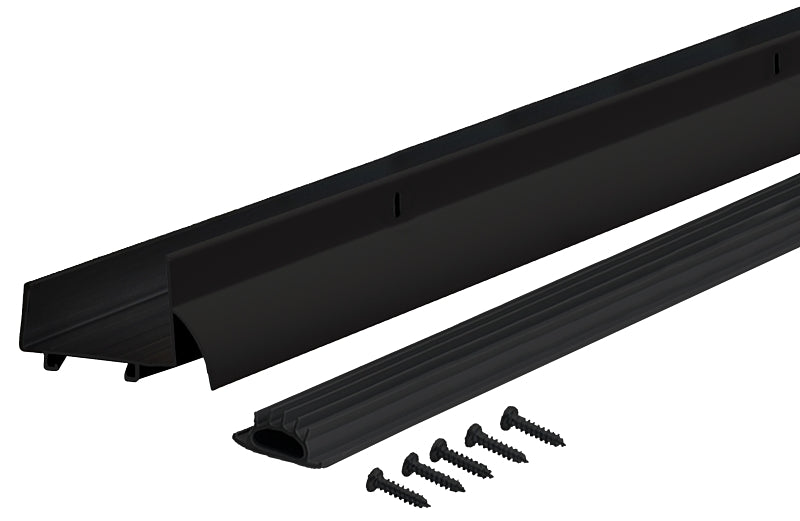 M-D M-D 11823 Under Door Seal, 2-1/4 in W, 1-3/8 in Thick, 36 in L, Aluminum, Matte Black