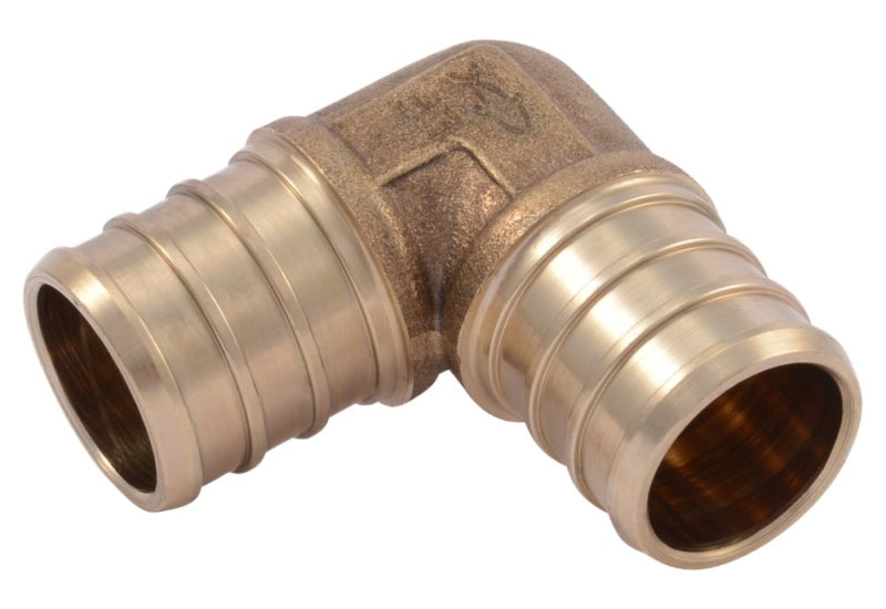 SHARKBITE SharkBite UC256LFA10 Pipe Elbow, 3/4 in, Barb, 90 deg Angle, Brass, 80 to 160 psi Pressure PLUMBING, HEATING & VENTILATION SHARKBITE