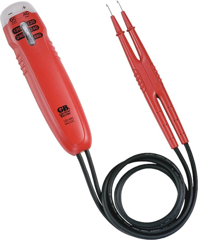 GB Gardner Bender GVT-392 Solenoid Tester, 120 to 480 VAC, 120 to 240 VDC, Neondicator Display, Functions: Voltage, Red ELECTRICAL GB