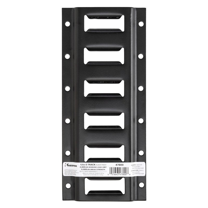 KEEPER Keeper 47800 E-Track, Horizontal, Steel, Black AUTOMOTIVE KEEPER