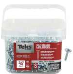 TEKS Teks 21525 Lath Screw, #8 Thread, Truss Head, Phillips Drive, Self-Drilling Point, Steel, Zinc, 600 PK