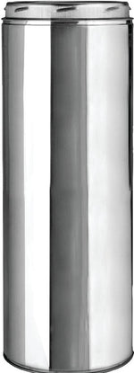 SELKIRK Selkirk 208018 Chimney Pipe, 8 in ID, 10 in OD, 18 in L, Stainless Steel