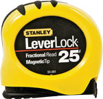 STANLEY STANLEY STHT30818S Tape Measure, 25 ft L Blade, 1 in W Blade, Steel Blade, ABS Case, Black/Yellow Case