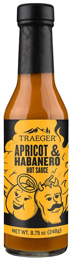 TRAEGER Traeger HOT003 Hot Sauce, Apricot, Habanero, 8.75 oz Bottle