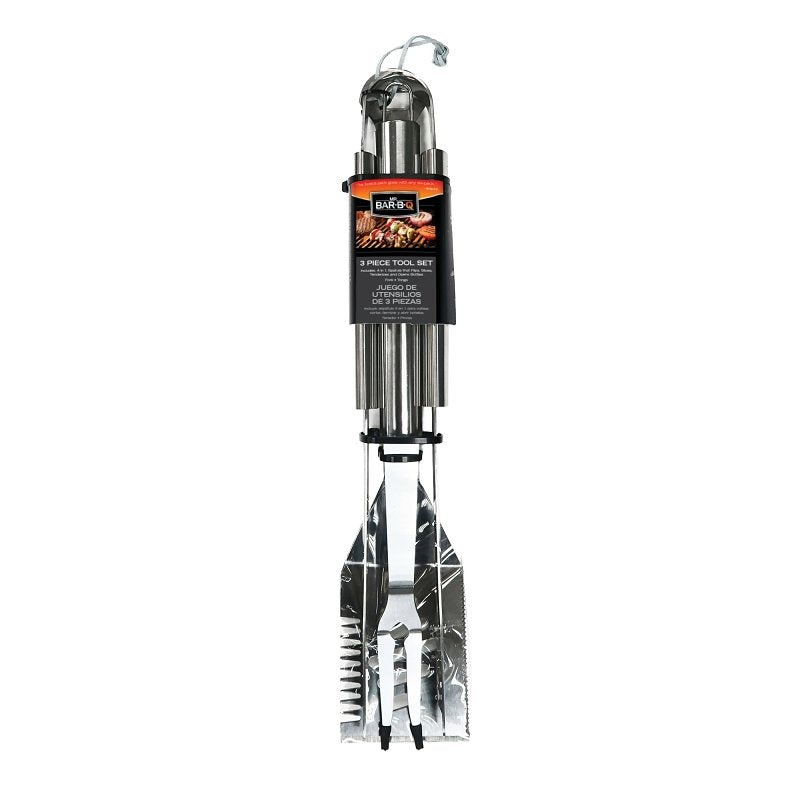 MR BAR-B-Q PRODUCTS Mr. BAR-B-Q 02083YNST 3-Piece Tool Set, Stainless Steel Blade, Stainless Steel OUTDOOR LIVING & POWER EQUIPMENT MR BAR-B-Q PRODUCTS