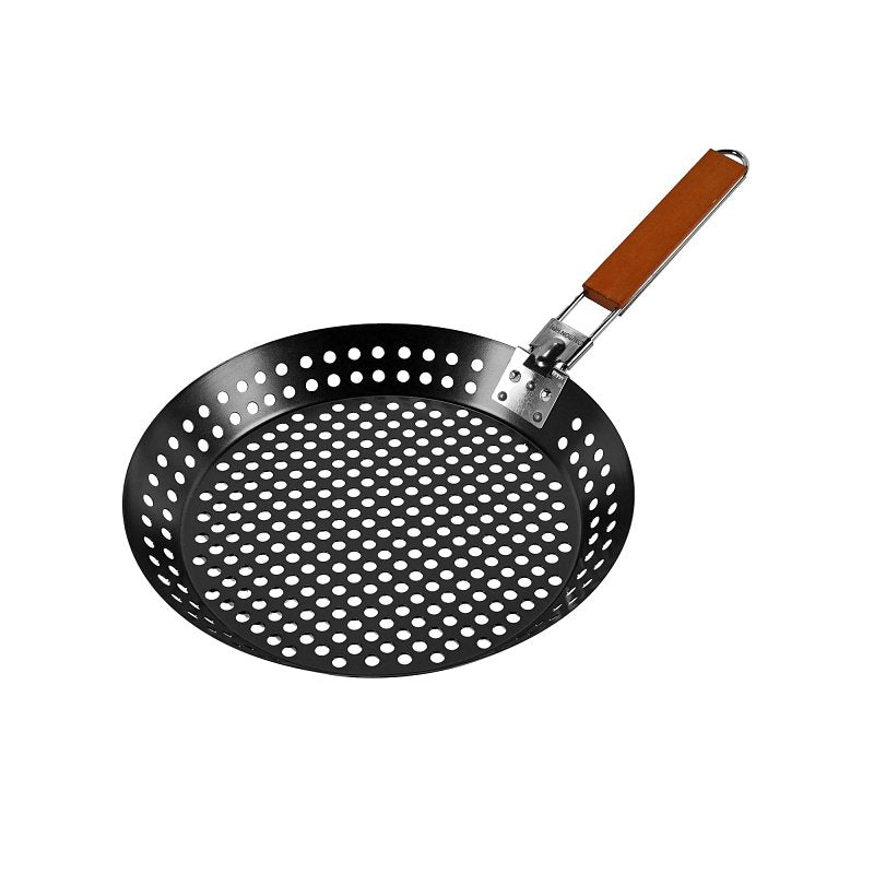 MR BAR-B-Q PRODUCTS Mr. BAR-B-Q 06750Y Grilling Skillet, 12 in L, 12 in W, Aluminum, Black, Removable Handle OUTDOOR LIVING & POWER EQUIPMENT MR BAR-B-Q PRODUCTS