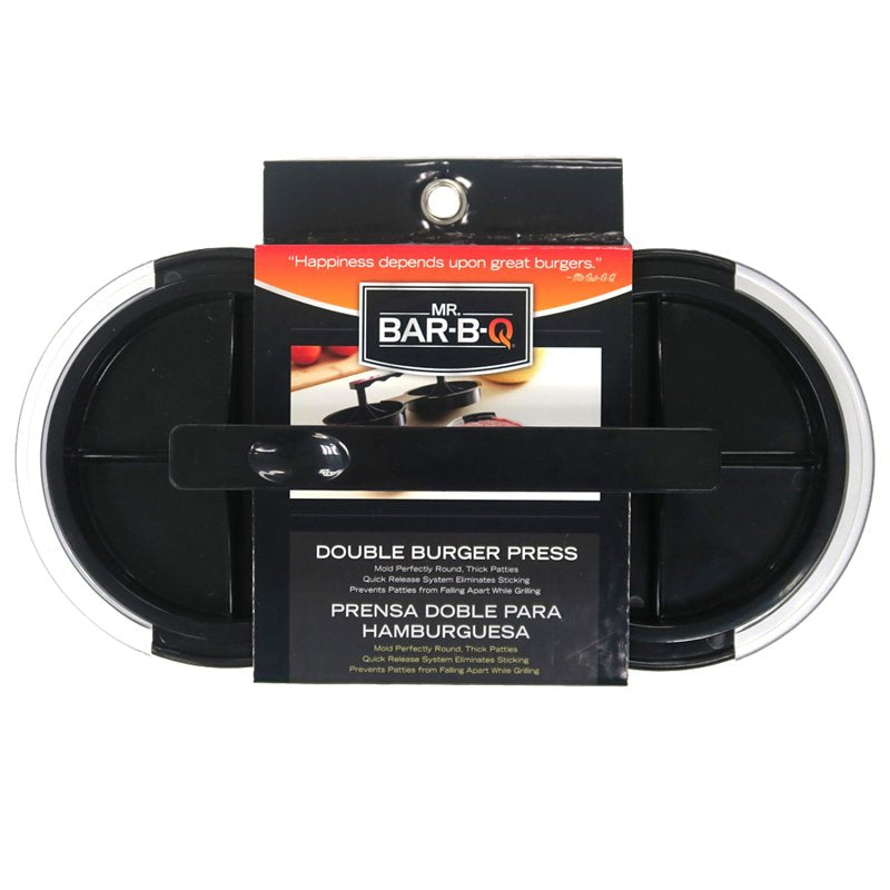 MR BAR-B-Q PRODUCTS Mr. BAR-B-Q 40140Y Double Burger Press, Plastic, Plastic Handle