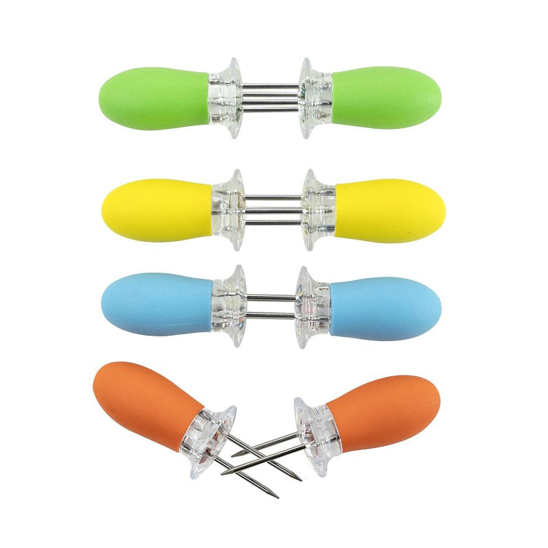 MR BAR-B-Q PRODUCTS Mr. BAR-B-Q 40350Y Corn Holder Set, Blue/Green/Orange/Yellow, Stainless Steel OUTDOOR LIVING & POWER EQUIPMENT MR BAR-B-Q PRODUCTS