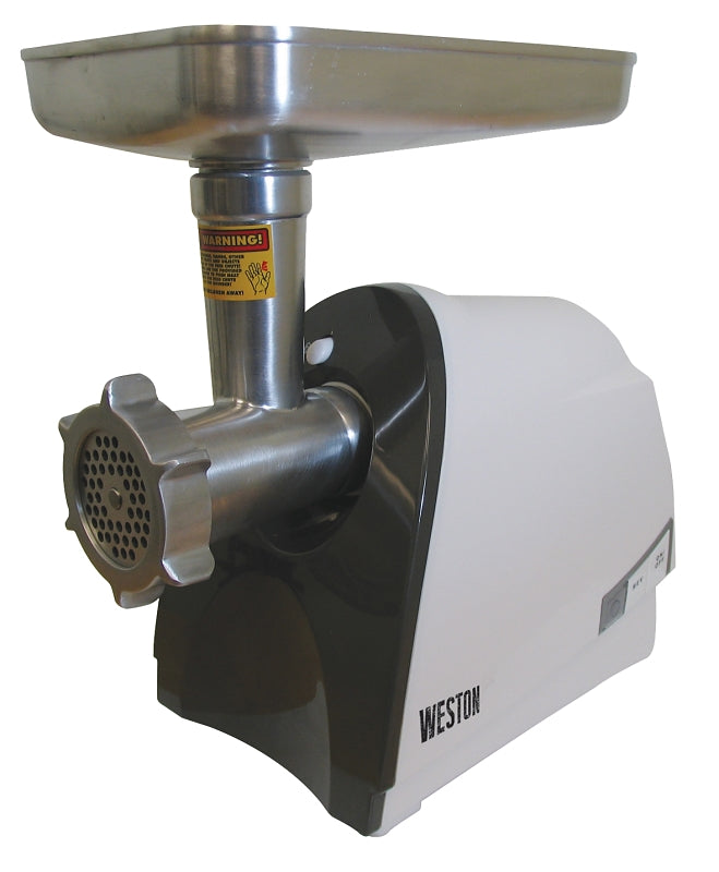 WESTON PRODUCTS Weston 33-0201-W Meat Grinder and Sausage Stuffer, 575 W, Stainless Steel, White