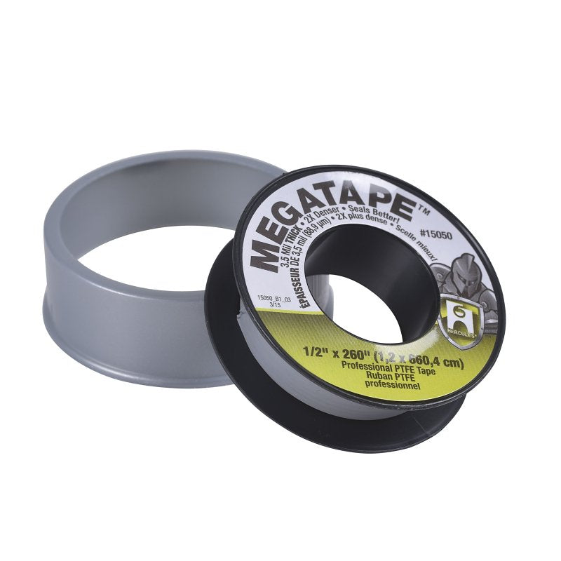 HERCULES Hercules 15050D Thread Sealant Tape, 260 in L, 1/2 in W, PTFE, Gray