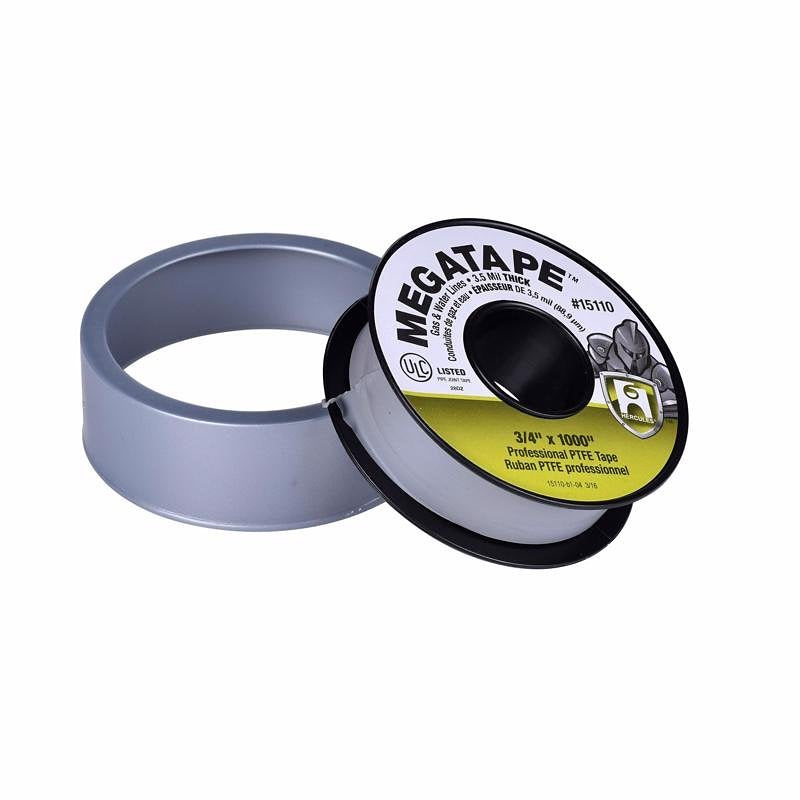 HERCULES Hercules MEGATAPE 15110 Thread Sealing Tape, 1000 in L, 3/4 in W, PTFE, Gray